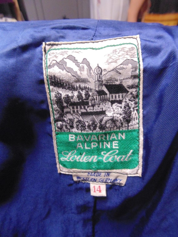 Vintage Bavarian Alpine Loden-Coat, Size 14 - image 2