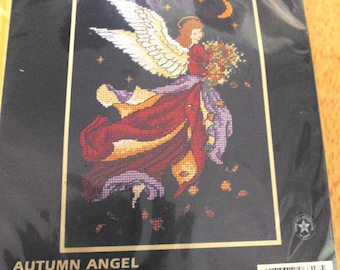 Abmessungen Herbst Engel Kreuzstich, 13 cm x 18 cm
