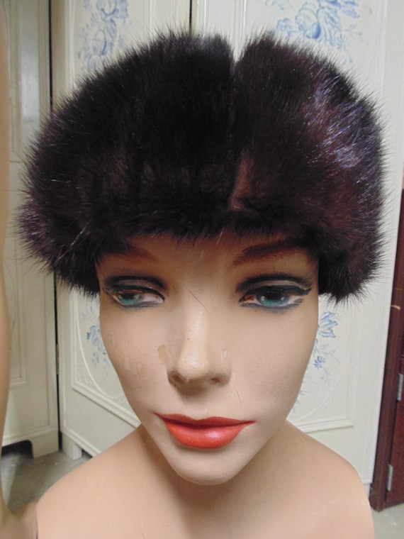 Vintage Dark Mink Hat, 20 1/2