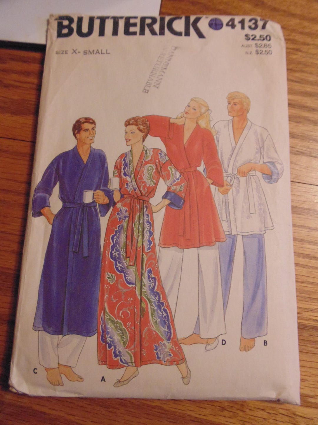 Butterick Unisex Robe and Belt, Pattern 4137, Size Small, Uncut - Etsy