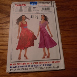 Burda Dress Pattern #7569, Sizes 8-20, UNCUT