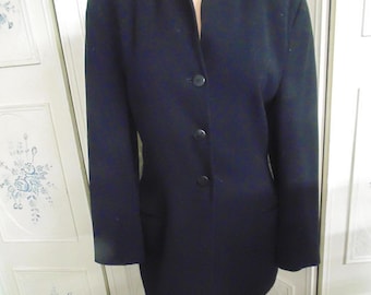 Giorgio Armani Black Wool Jacket, Size 42 European, Made in Italy