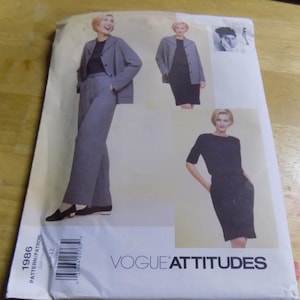 1997 Isaac Mizrahi Vogue Attitude Pattern, Jacket, Dress, Pants, Size 8-10-12, Uncut