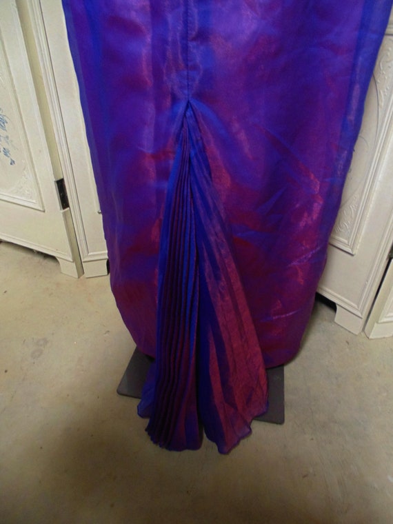 Vintage Blue Metallic Gown, Size 12 - image 3