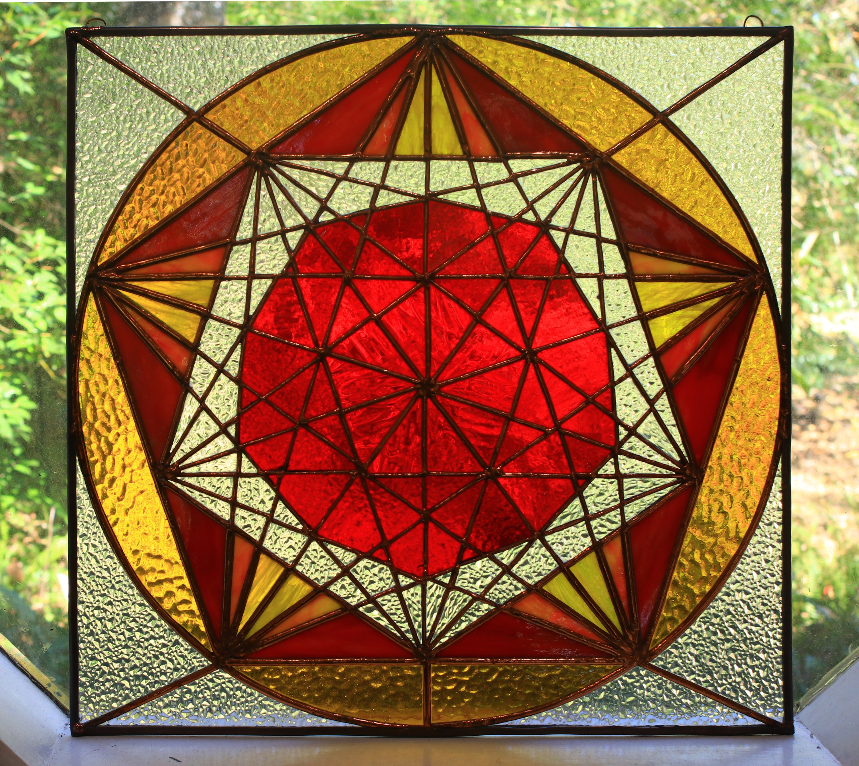 Stained Glass Tiffany Sacred Geometry Dodecahedron Pentagon Etsy