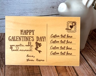 Galentines Card | Wooden Post Cards | Custom Valentine Gift| Personalized Gift | Wood artwork | Custom Engraving