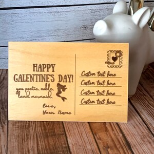 | de cartes Galentines Cartes postales en bois | Cadeau de Saint-Valentin personnalisé| | cadeau personnalisé Œuvres d’art en bois | Gravure sur mesure