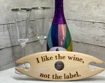 Schitt's Creek Wine Caddy | Wine Holder | Glass Holder |  Glass Caddy | Drink Carrier | Laser Engraved