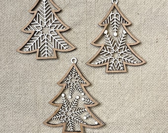 Handmade Christmas Ornament | Snowflake Ornament | Christmas tree decoration | Set of 3