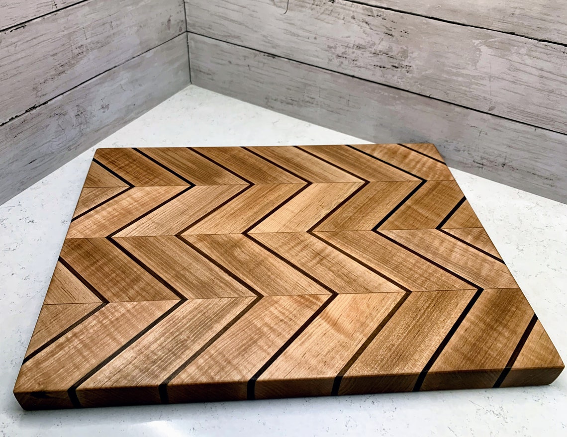 Herringbone Pattern Cutting Board Chevron Pattern Etsy