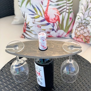 Wine Caddy Wine Holder Glass Holder Gift Glass Caddy Drink Carrier Picnic Laser Engraved Personalized image 6