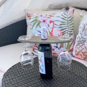 Wine Caddy Wine Holder Glass Holder Gift Glass Caddy Drink Carrier Picnic Laser Engraved Personalized image 5