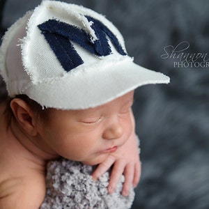 The Babe monogramed newborn baseball cap, newborn boy hat, newborn baseball cap  newborn photo prop soft denim baby boy hat