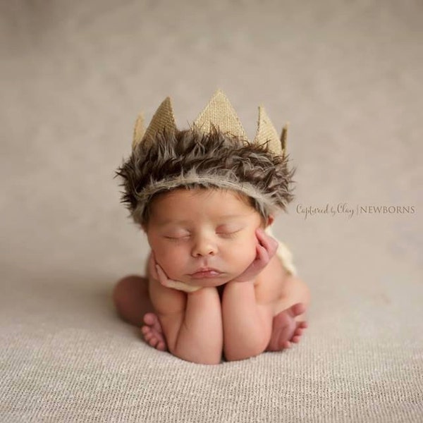 Max crown, max crown photo prop, where the wild things are crown,Max boy Photo prop, max photo pr , newborn boy photo prop, Max Costume