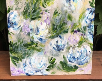 Original Floral artwork - loose florals - abstract floral - peonies