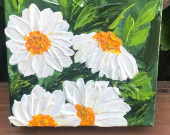 Original Floral artwork - loose florals - abstract floral - daisy