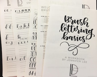 Brush Lettering Workbook - How to brush letter - lettering practice pages - pdf