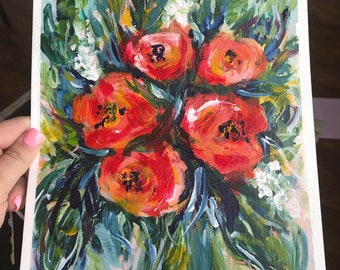 Abstract floral art - original floral painting