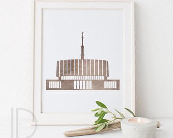 LDS Temple art - Provo Temple - Customizable - Printable - Original Provo temple