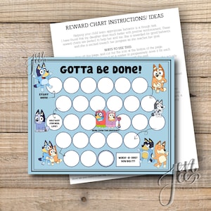 Bluey Belohnungstabelle - Printable - Instant Download druckbare
