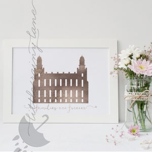 LDS Temple art - Customizable - Logan Temple - Printable