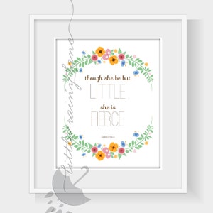 Nursery wall art , girl nursery, nusery decor, but little, she is fierce