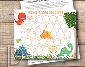 Reward Chart - Dinosaur Reward Chart - Printable - Instant Download Printable - boy reward chart