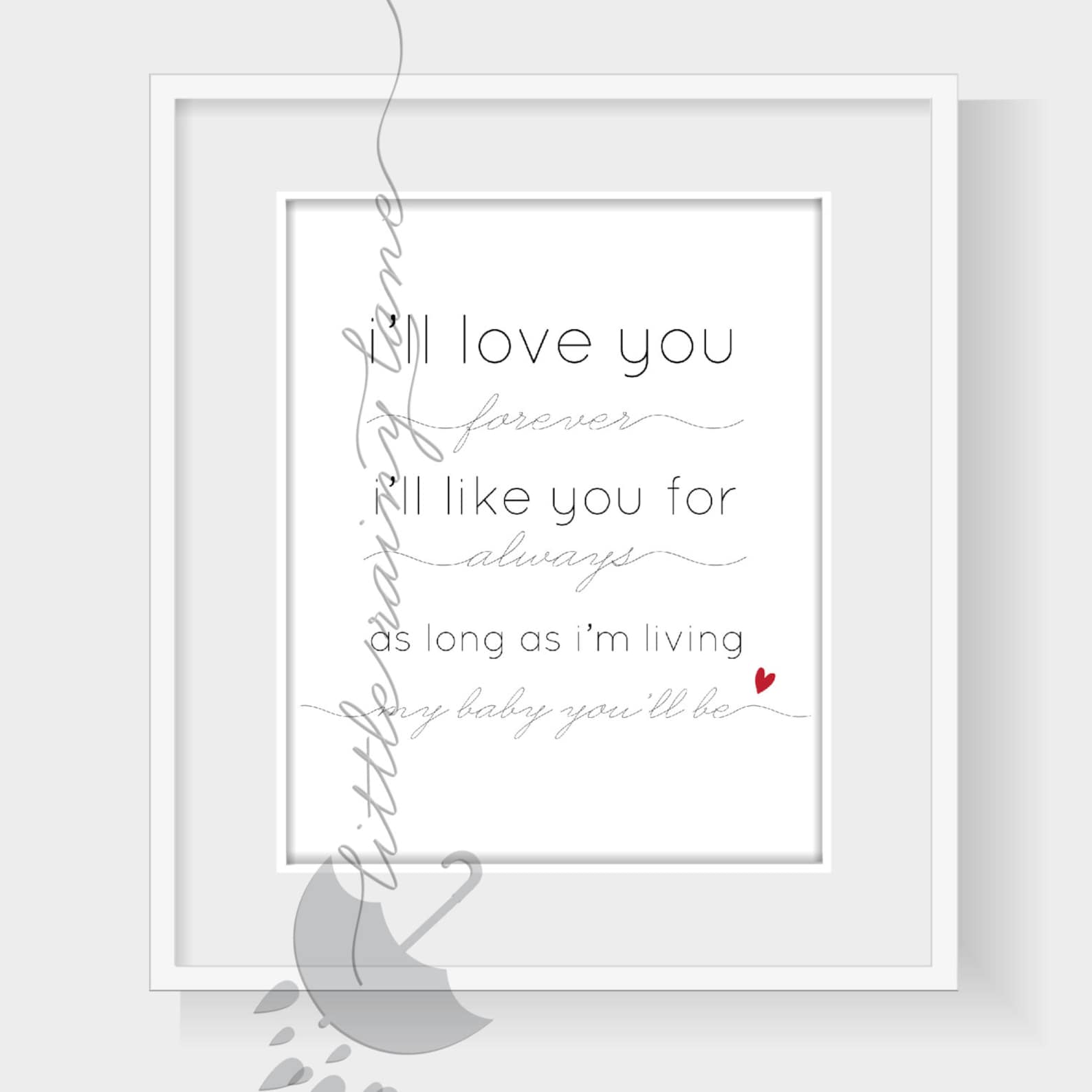 Nursery Quote Nursery Decor I'll love you forever Etsy