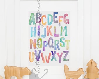 Nursery Wall Art, Nursery Art, Nursery Art Print - alphabet print