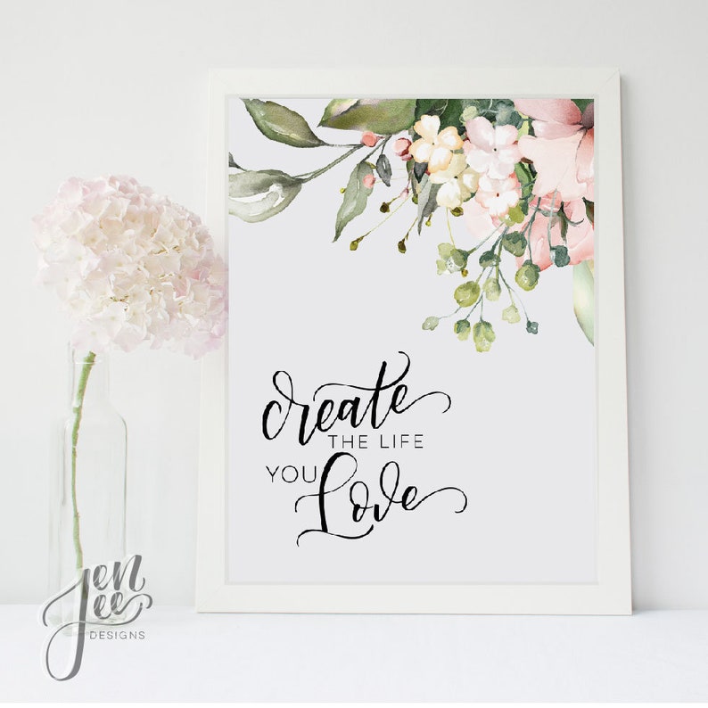 motivational wall decor create the life you love motivational poster wall art image 1