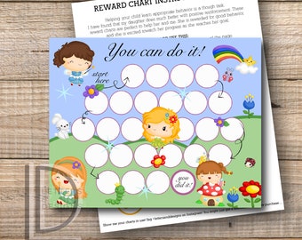 Reward Chart - Fairy Reward Chart - Printable - Instant Download Printable