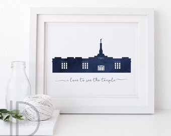 LDS Temple art - Columbus Ohio Temple - Customizable - Printable