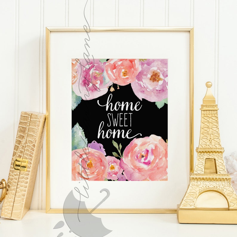 home sweet home sign quote print wall art etsy