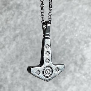 SOL Hammer - 9-11th Century Silver Thor’s Hammer Necklace - Mjolnir Viking Pagan