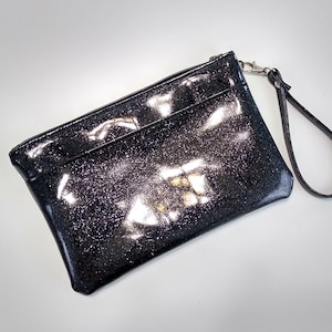 Wristlet Clutch Zippered Pouch Black Wristlet Bag Womens Handbag Small clutch cell phone purse zippered clutch evening bag small purse