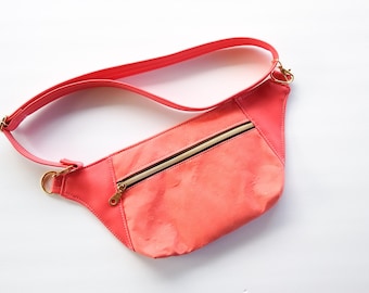 coral fanny pack