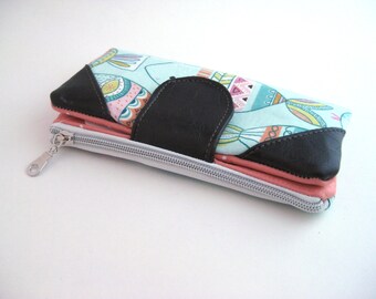 Womens Wallet clutch Wallet Credit card wallet Minimalist  wallet eco-friendly Vegan Cork Wallet Zipper wallet Snap wallet Fish personalized