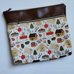 Deluxe Cross stitch project bag, needlework bag, Floss Bag Cross-stitch,Project Bag for embroidery, cross stitch organization, fall