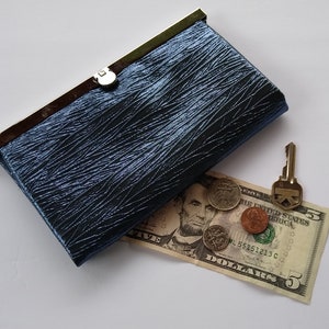 Slim Monedero de las mujeres cartera embrague Monedero tarjeta de crédito cartera minimalista Monedero damas monedero Monedero monedero Organizador delgado cartera azul vegano