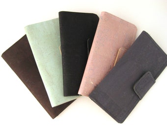 Cork Wallet Womens Slim Bifold Wallet Vegan Leather wallet Minimalist Wallet eco-friendly Thin Bi-fold wallet Faux Leather Cork CLARA WALLET