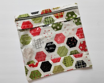 Grande bolsa de ponto cruz para bordado, bolsa de fio dental para ponto cruz, bolsa de projeto, organização de ponto cruz, bolsa de ponto cruz com cobertura total, natal