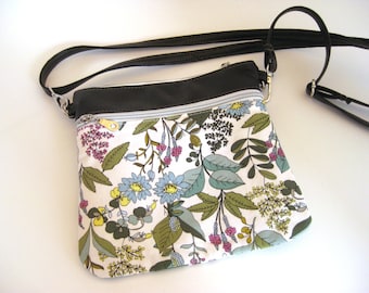 Kleine Umhängetasche Kunstleder Geldbeutel Vegan Tasche Mini Geldbörse Reißverschluss Beutel Tasche Reißverschluss Beutel Kleine Handtasche Floral Tasche