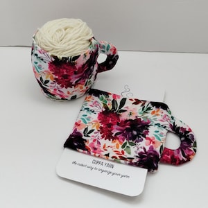 Yarn Cozy-Yarn Holder-50g Skein yarn sleeve-Yarn Sleeve-Knitting Accessory-Gift for Crochet knitter- Fiber Swap- Yarn Cake Cozy, cuppa yarn