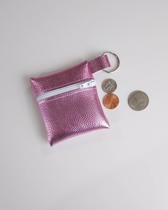 Tiny coin purse Small zippered pouch mini coin purse key chain colorful zippered coin pouch Key fob pouch ear bud case little change purse