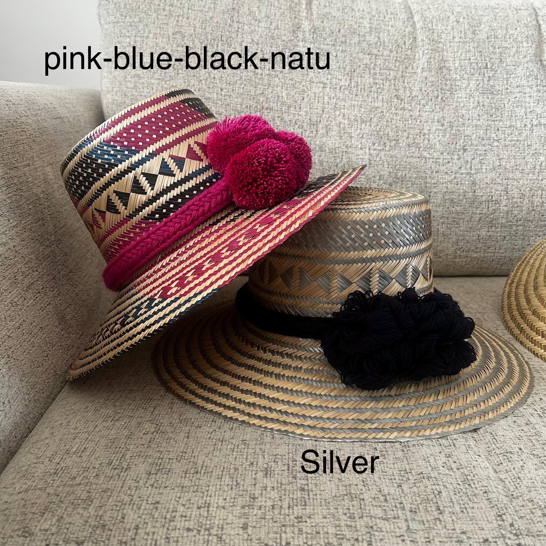 Wayuu Straw Hat With Pom Poms: Handmade Beach Sun Hat - Etsy display picture 2