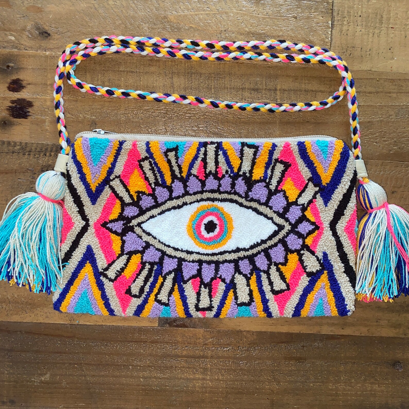 Assorted Evil Eye Crossbody Clutch Bag Wayuu Etsy
