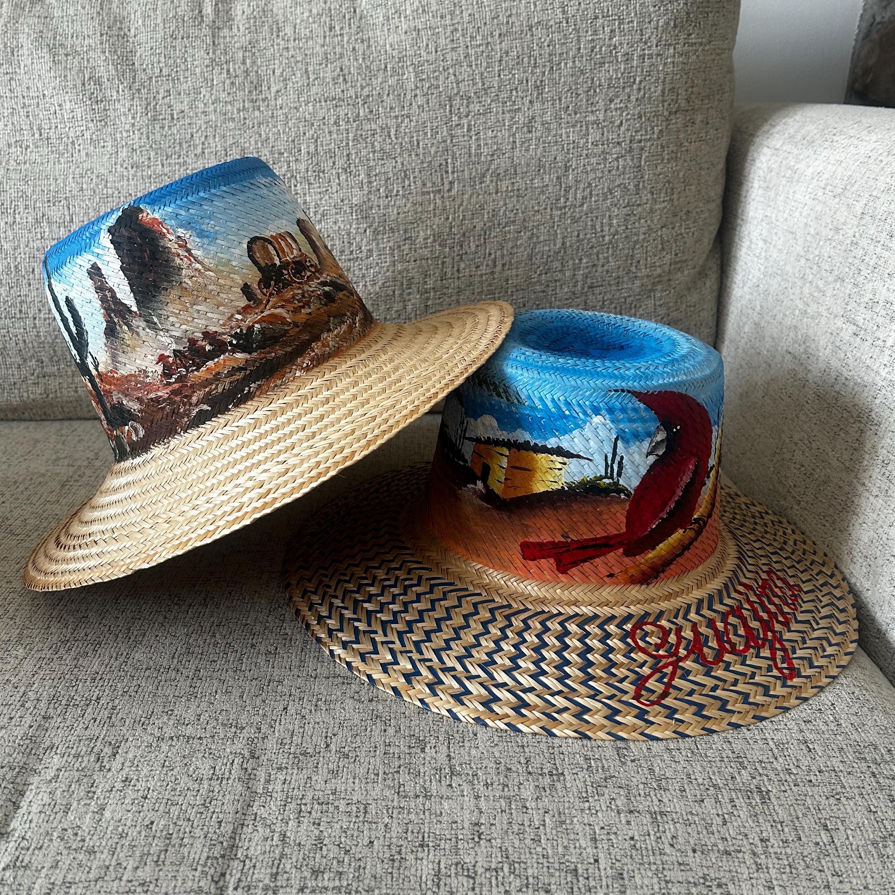 Wayuu Straw Hat With Pom Poms: Handmade Beach Sun Hat - Etsy display picture 1