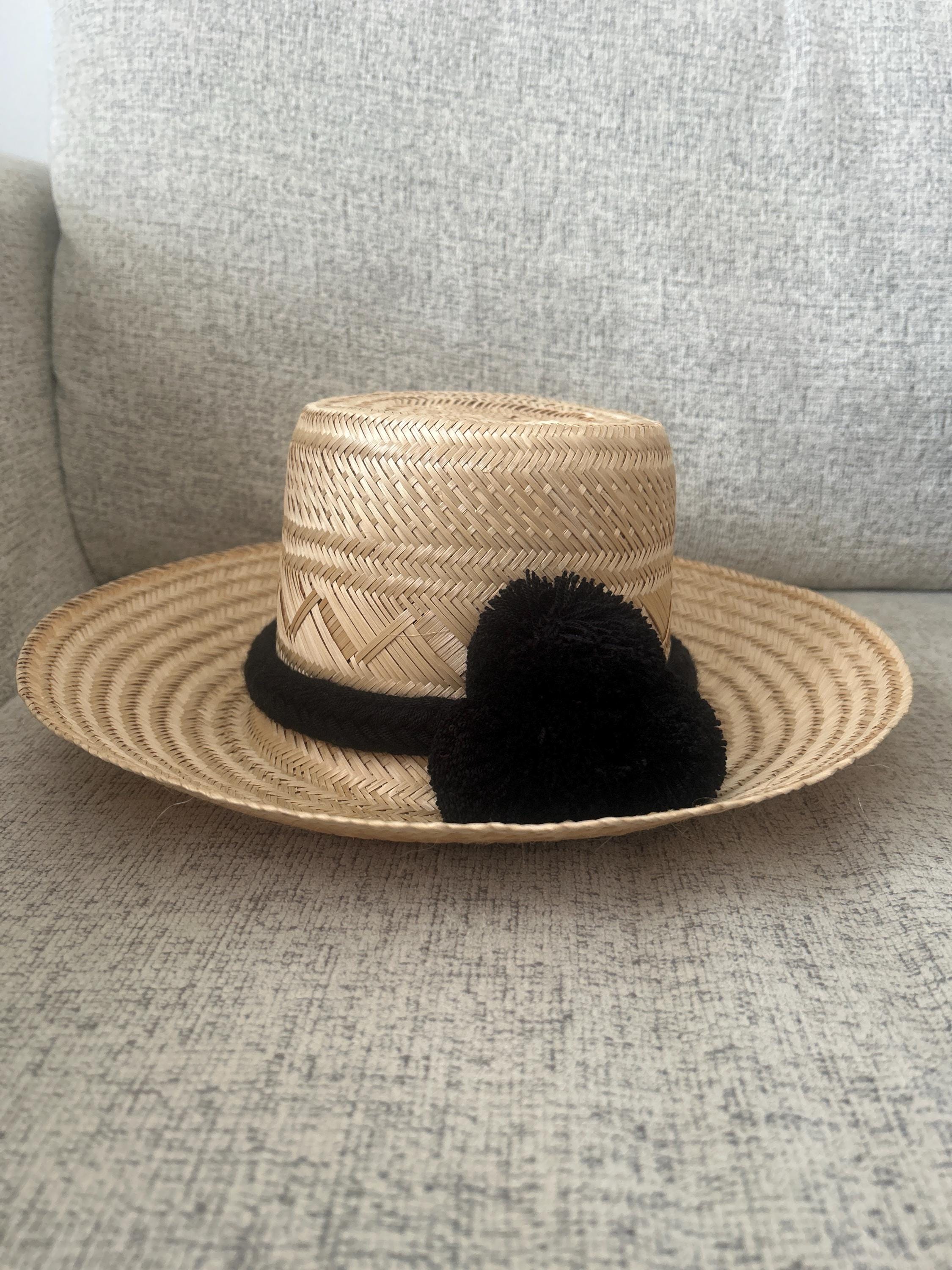 Wayuu Straw Hat With Pom Poms: Handmade Beach Sun Hat - Etsy