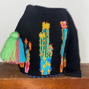 Große Wayuu Tasche Crossbody kolumbianische Geldbörse gehäkelt super Kaktus Mario Minions Boho Giraffe Mochila