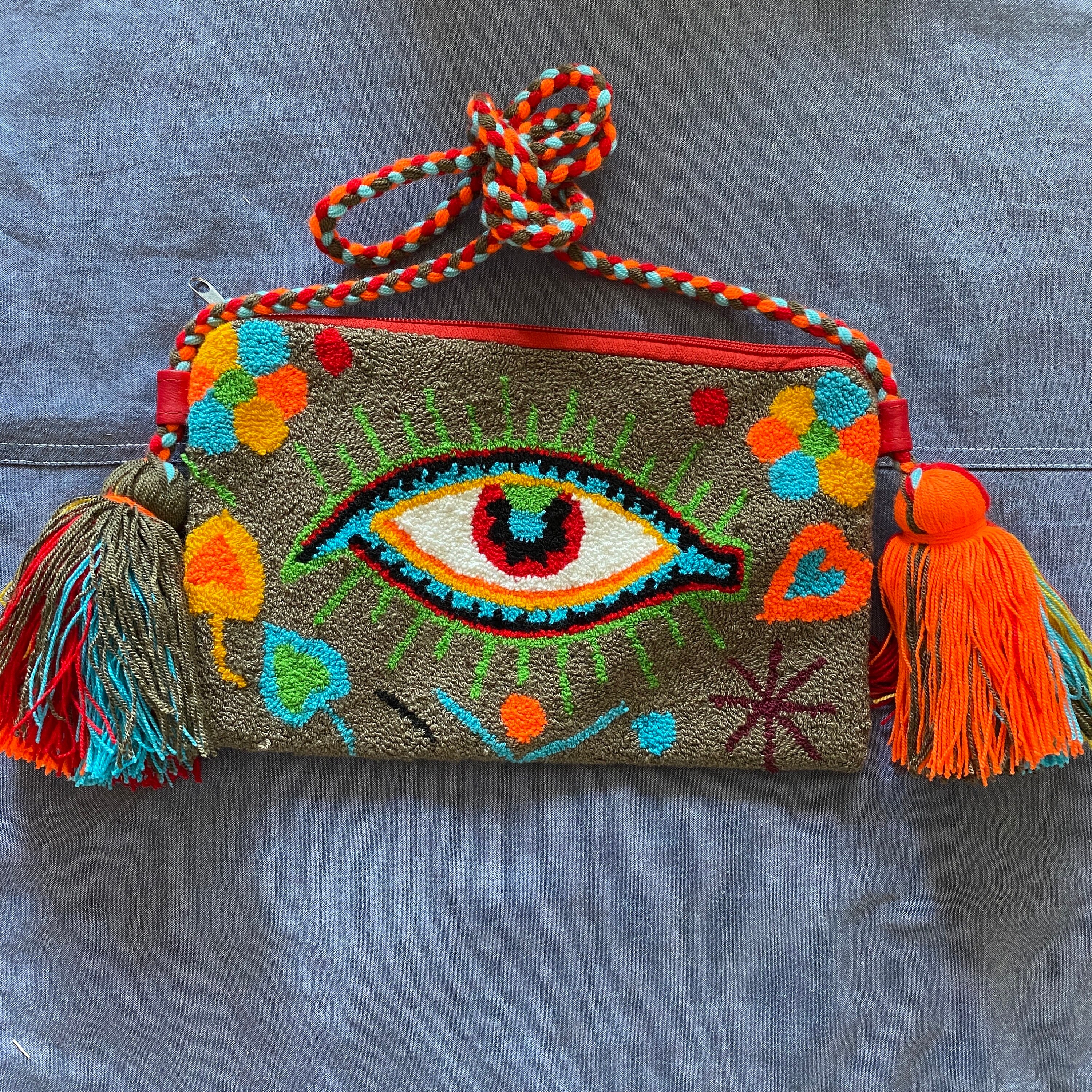 Turkish Evil Eye Wayuu Pouch/small bag – Indiartscollective